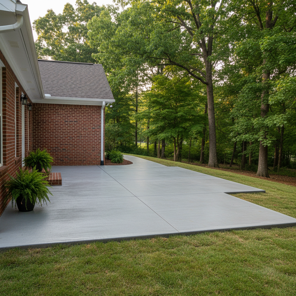 Completed concrete flatwork work at a residential property in Huntsville, AL