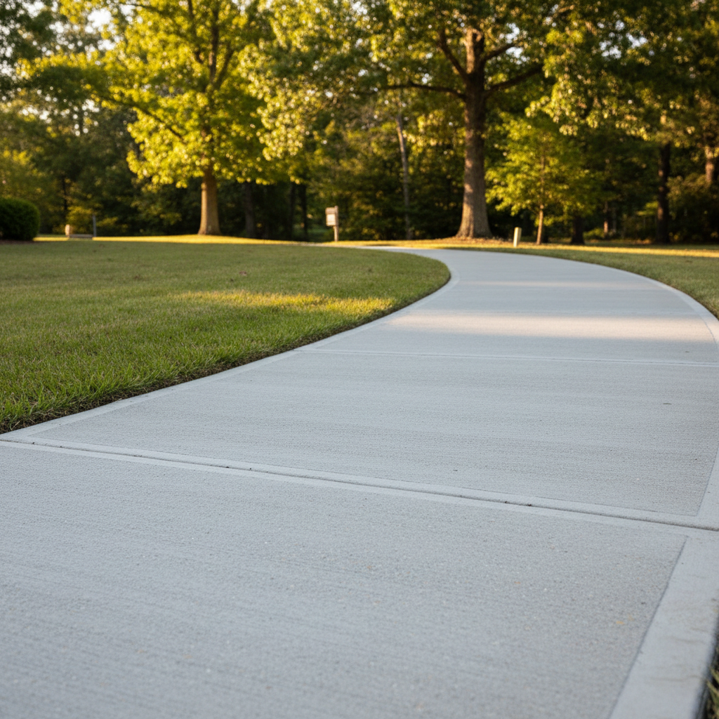 Completed concrete sidewalks work at a residential property in Decatur, AL