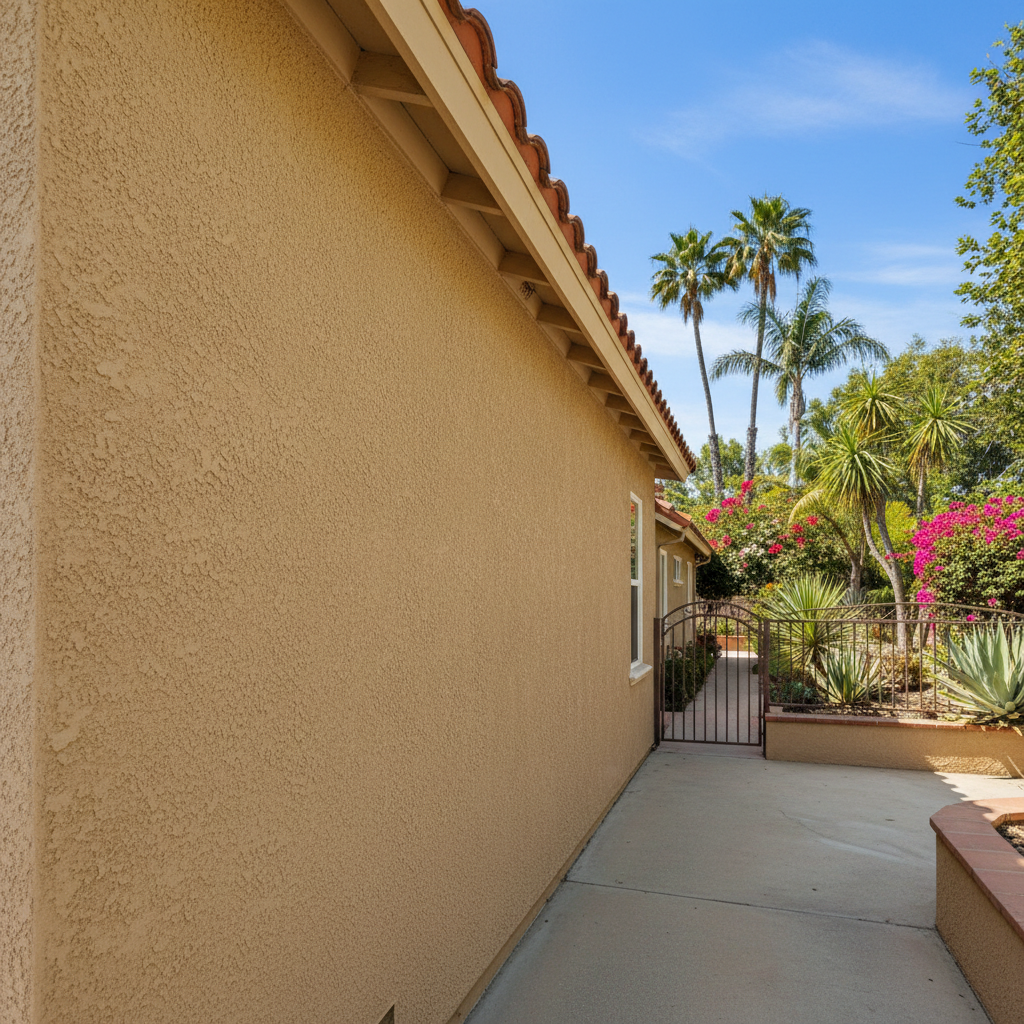 Completed residential stucco work at a residential property in Arcadia, CA