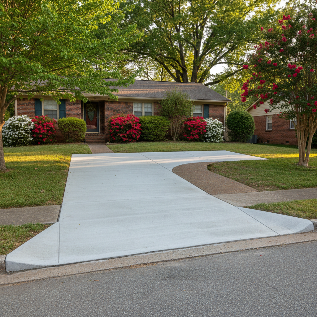 Completed concrete repair work at a residential property in Birmingham, AL
