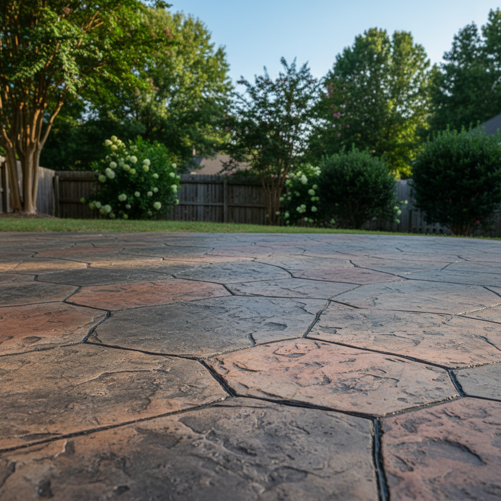 Completed decorative concrete work at a residential property in Birmingham, AL