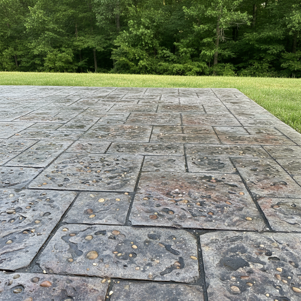 Completed decorative concrete work at a residential property in Hoover, AL