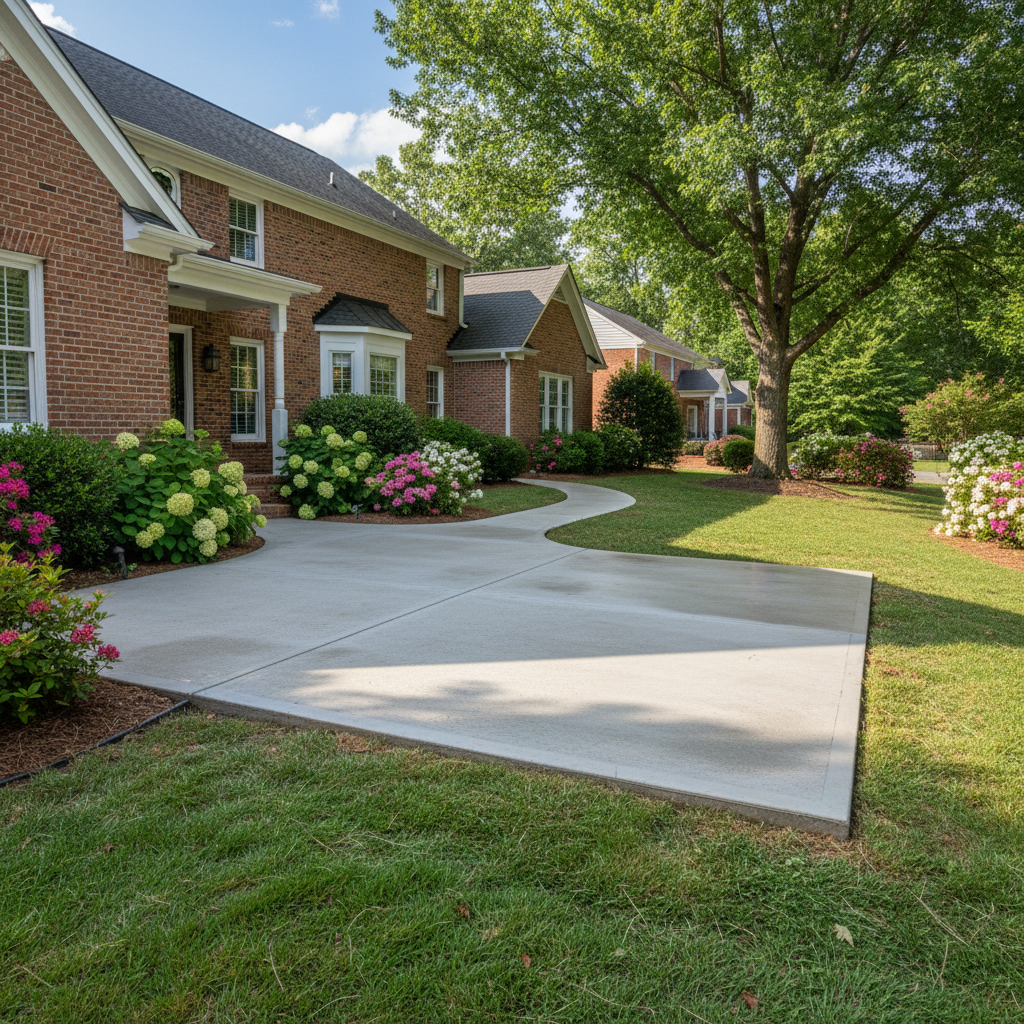 Completed concrete installation work at a residential property in Hoover, AL