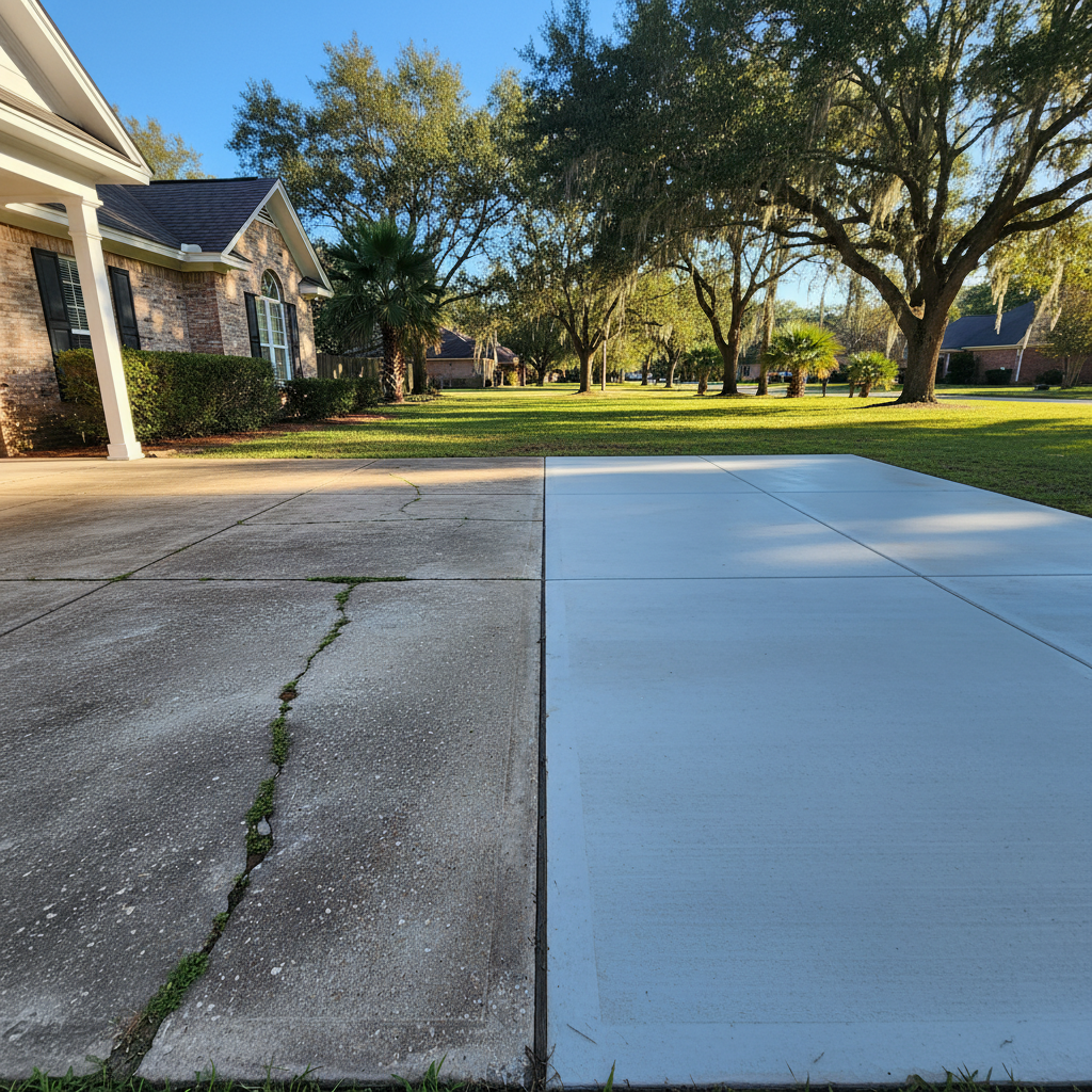 Completed concrete flatwork work at a residential property in Mobile, AL