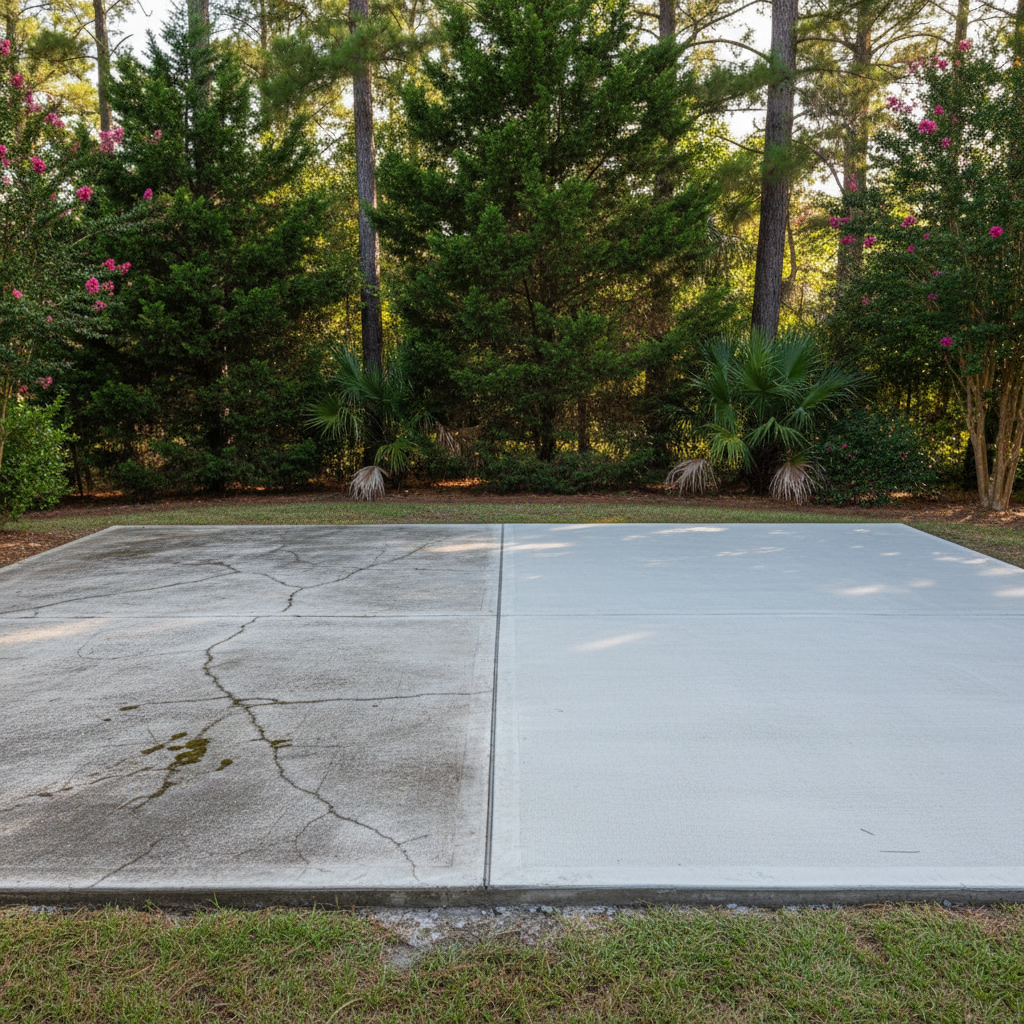 Completed concrete flatwork work at a residential property in Dothan, AL