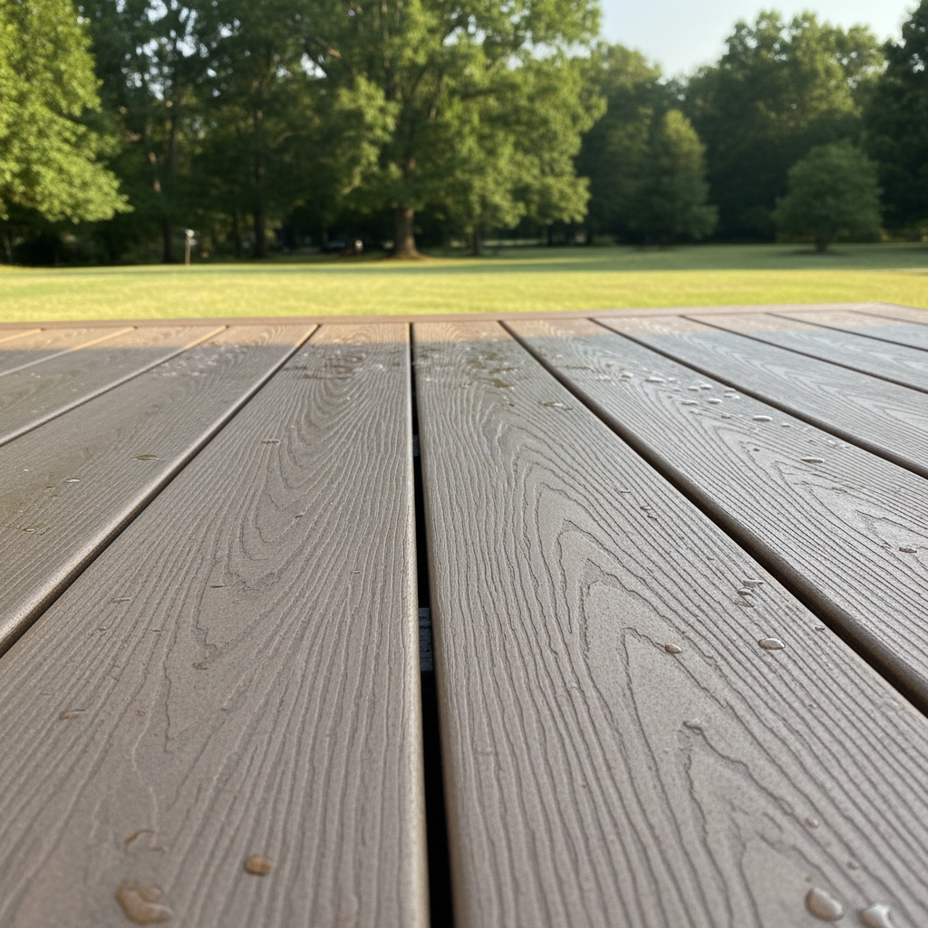Completed trex decks work at a residential property in Clio, AL