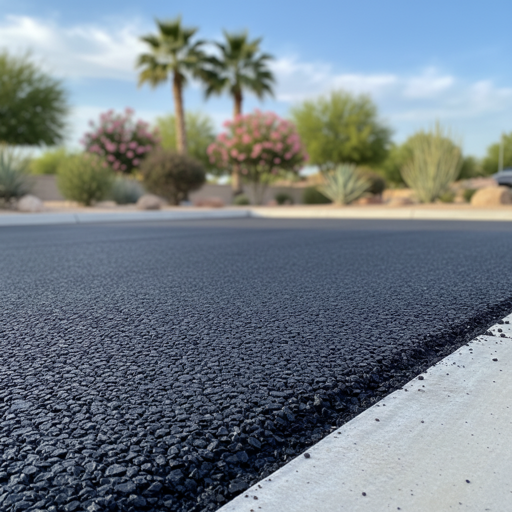 Completed parking lot paving work at a residential property in Chandler, AZ