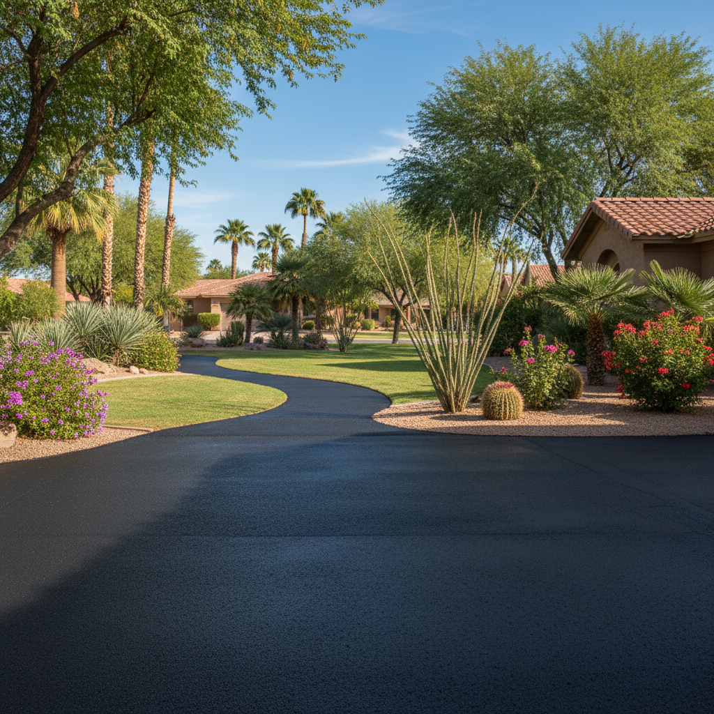 Completed slurry coating work at a residential property in El Mirage, AZ