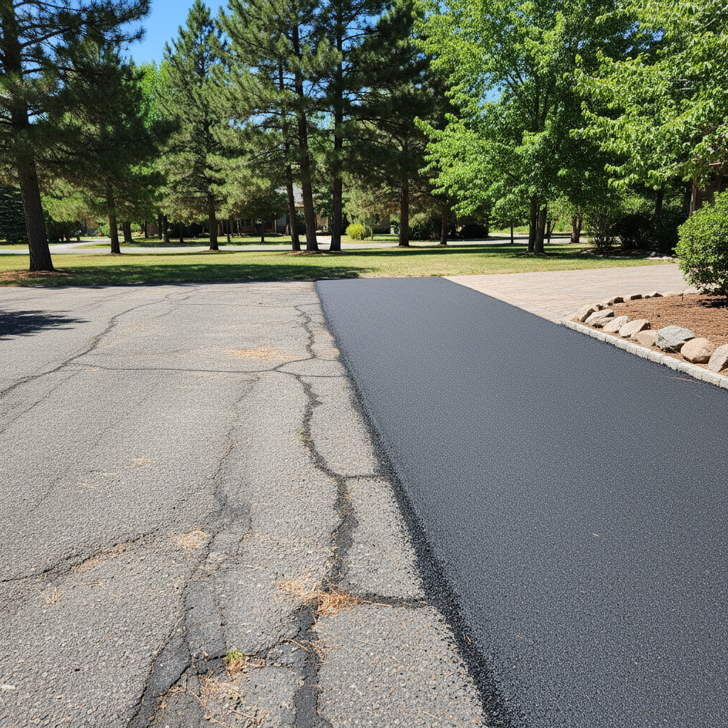 Completed asphalt milling work at a residential property in Flagstaff, AZ