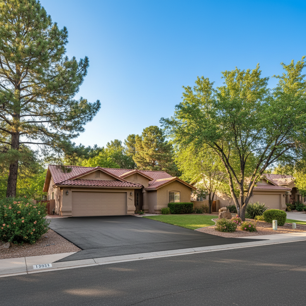 Completed residential asphalt work at a residential property in Flagstaff, AZ