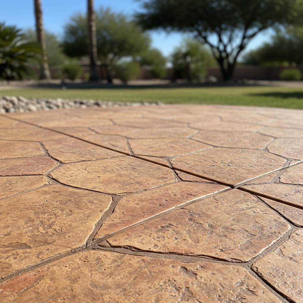 Completed decorative concrete work at a residential property in Avondale, AZ