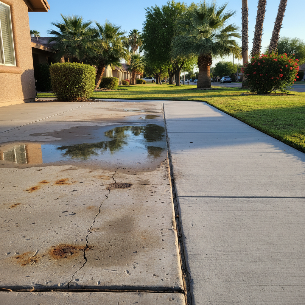 Completed concrete flatwork work at a residential property in Glendale, AZ