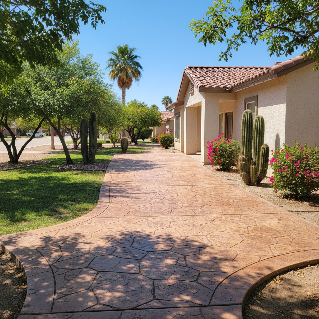 Completed concrete installation work at a residential property in Coolidge, AZ