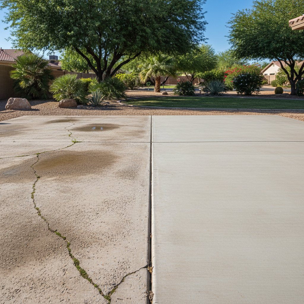Completed concrete flatwork work at a residential property in Glendale, AZ