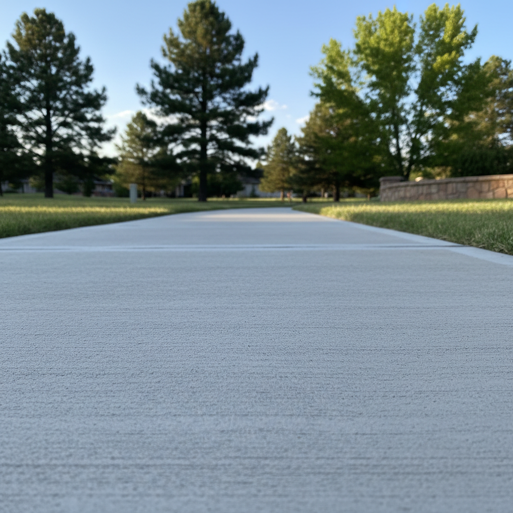Completed concrete sidewalks work at a residential property in Flagstaff, AZ