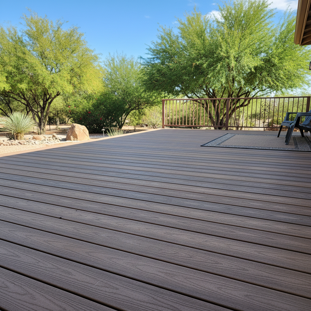 Completed composite decks work at a residential property in Apache Junction, AZ