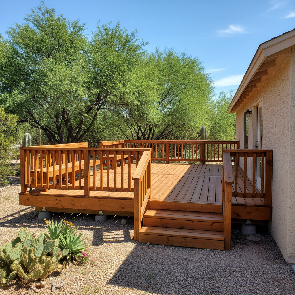 Completed deck repair work at a residential property in Queen Creek, AZ