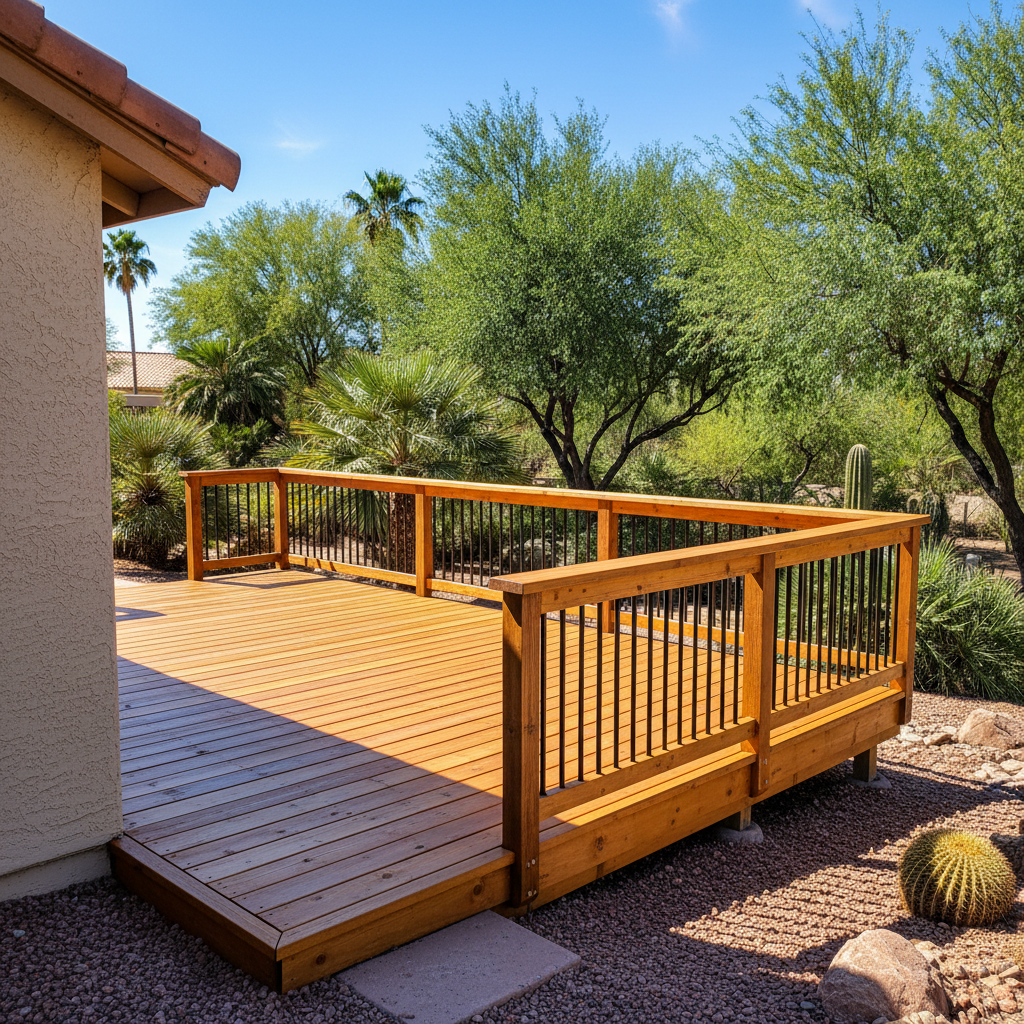 Completed deck repair work at a residential property in Phoenix, AZ