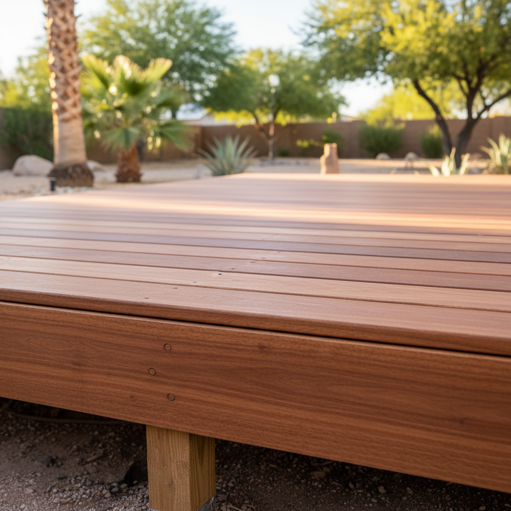 Completed deck construction work at a residential property in Glendale, AZ
