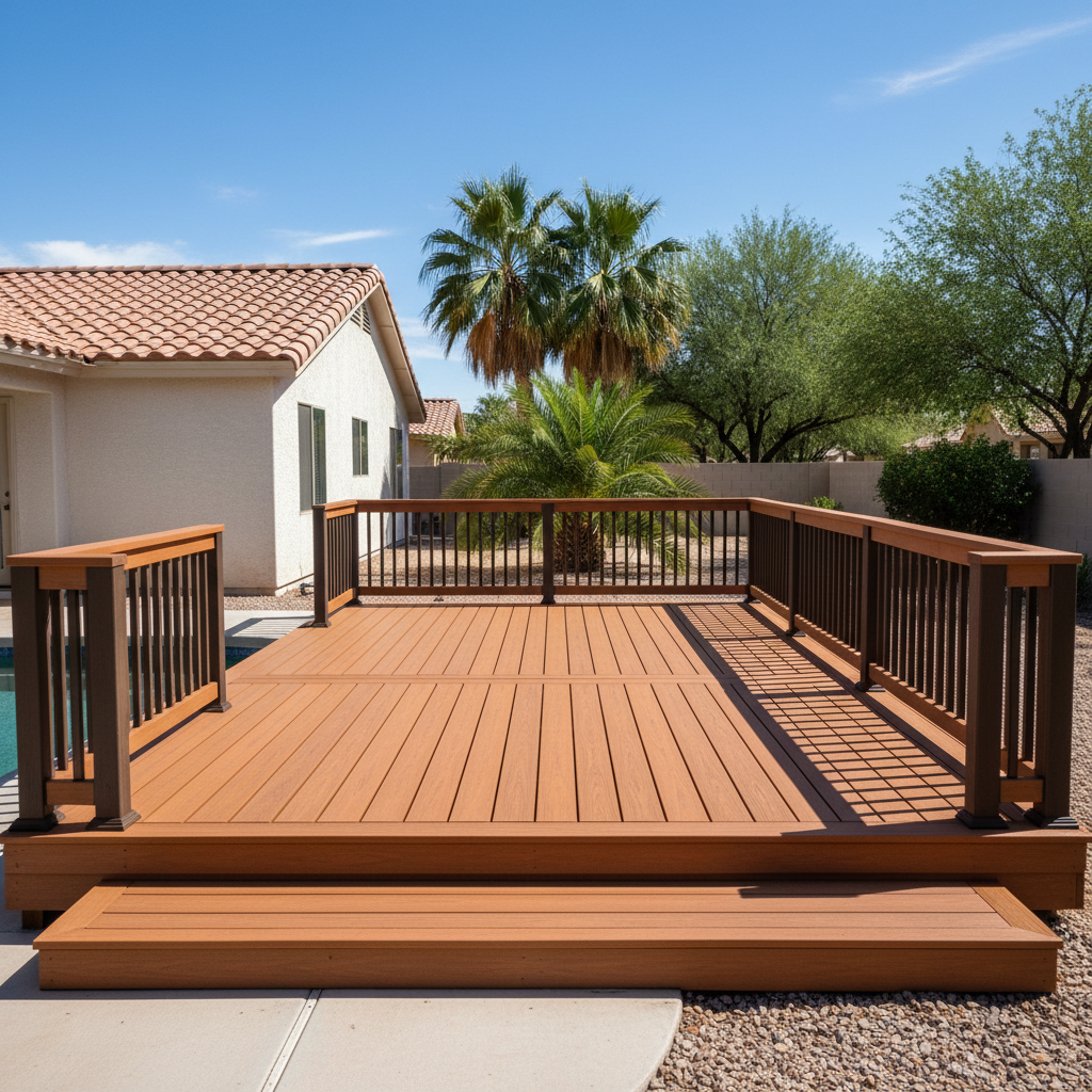 Completed composite decks work at a residential property in Laveen, AZ