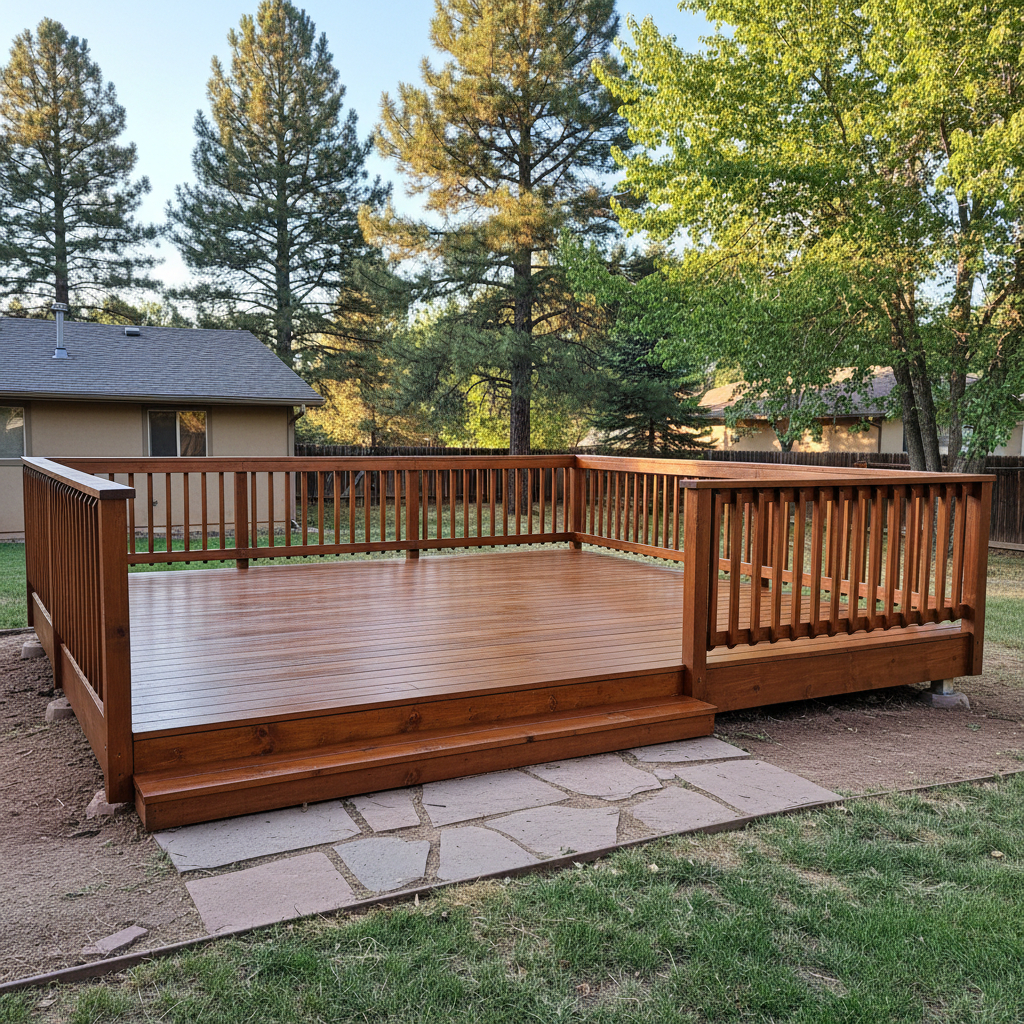 Completed deck painting & staining work at a residential property in Flagstaff, AZ