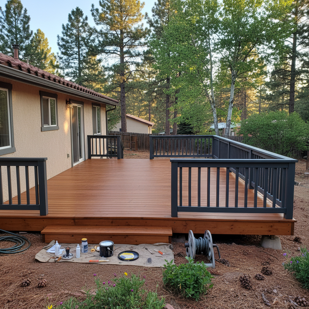 Completed deck painting & staining work at a residential property in Flagstaff, AZ