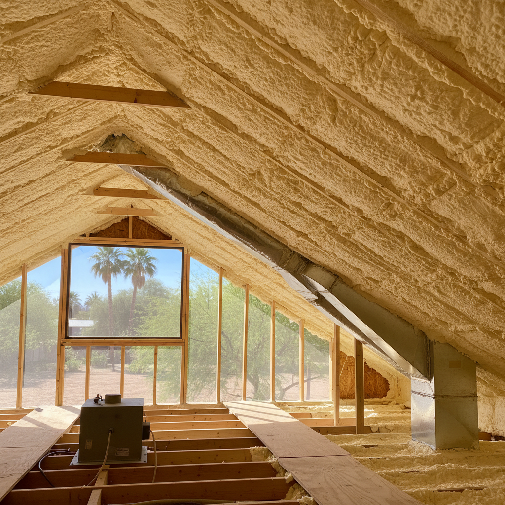 Completed closed cell spray foam work at a residential property in Chandler, AZ