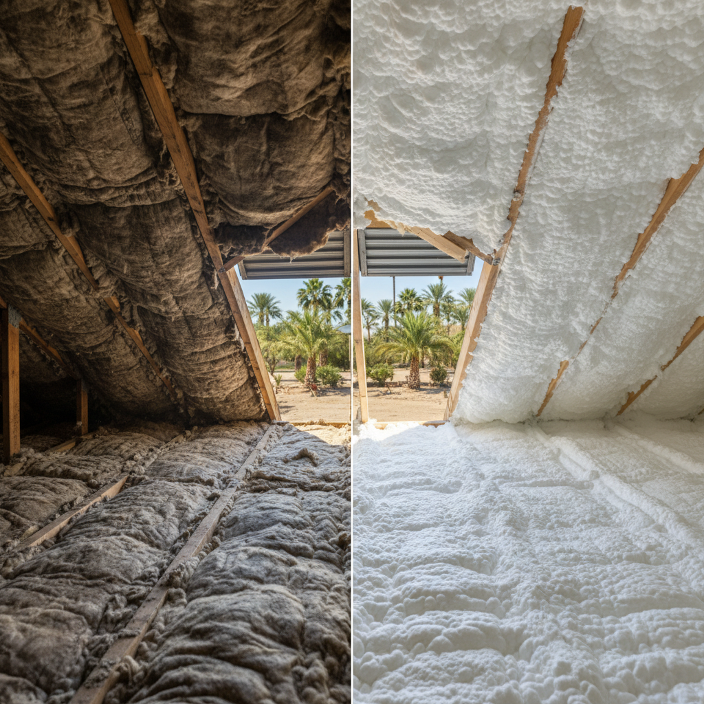 Completed open cell spray foam work at a residential property in Gilbert, AZ