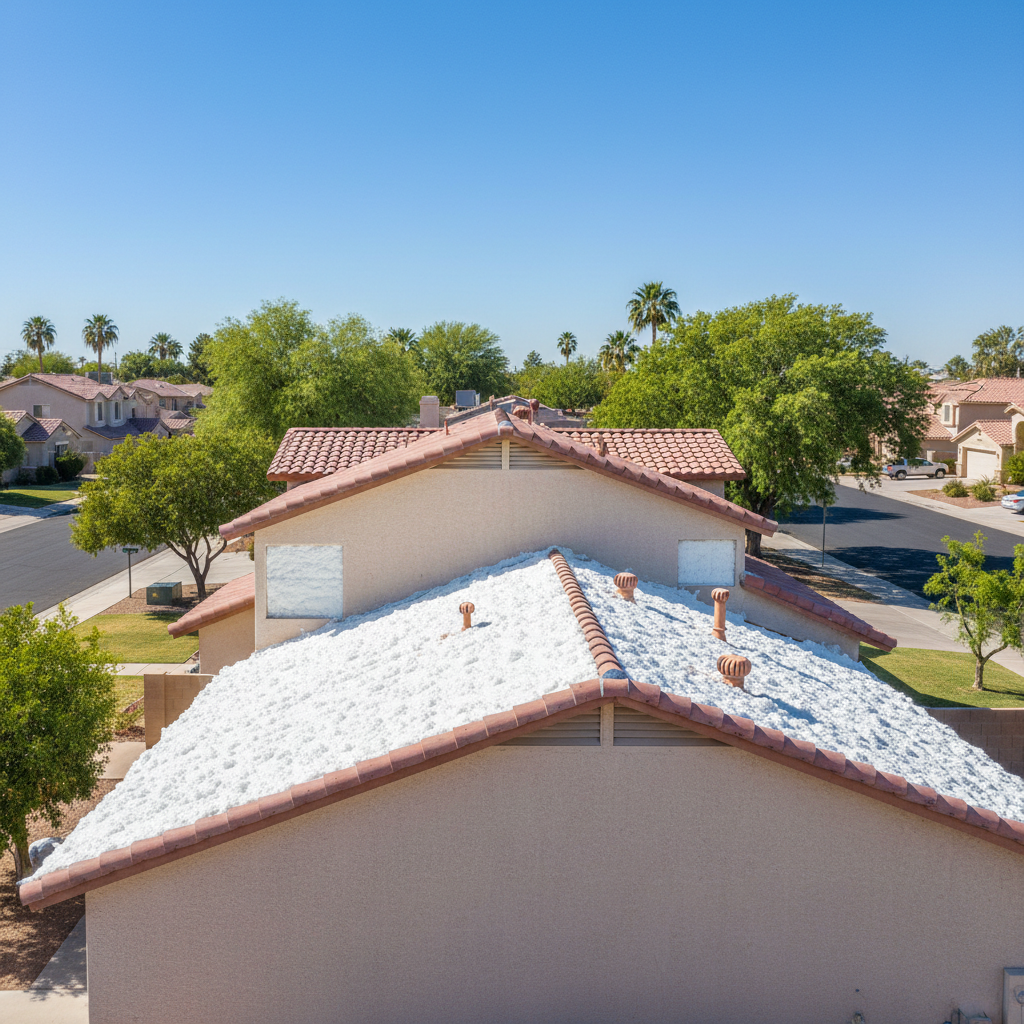 Completed attic insulation work at a residential property in Glendale, AZ