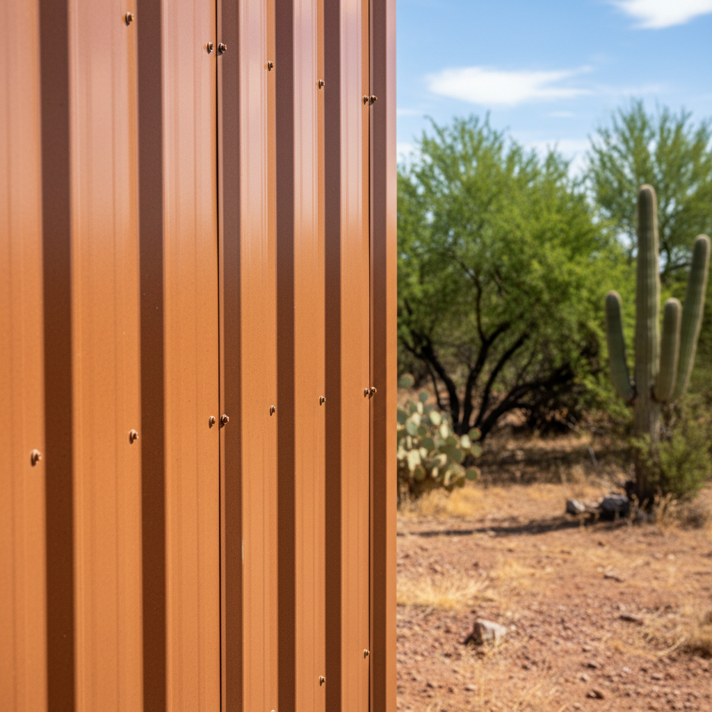 Completed metal pole barns work at a residential property in Mesa, AZ