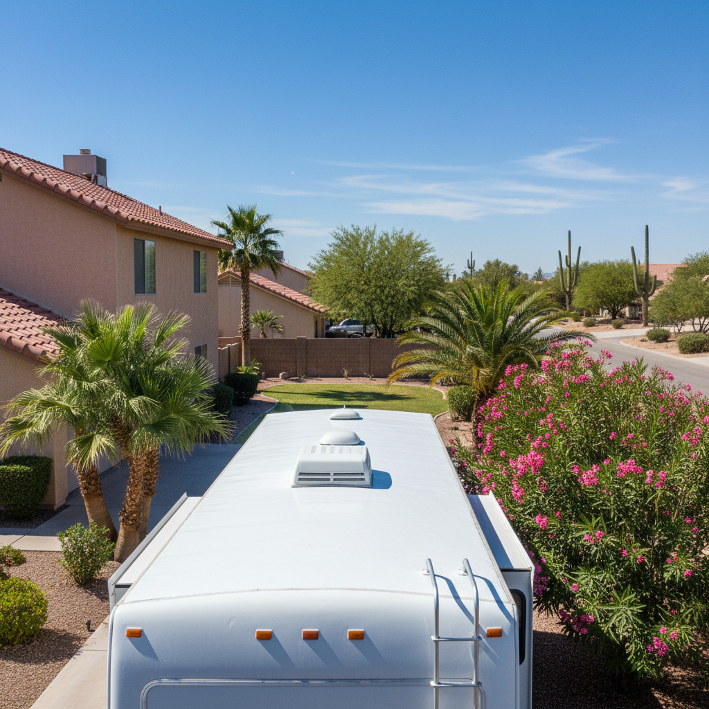 Completed roof cleaning & treatment work at a residential property in Phoenix, AZ