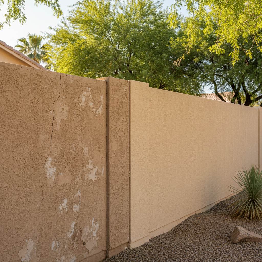 Completed stucco replacement work at a residential property in Chandler, AZ