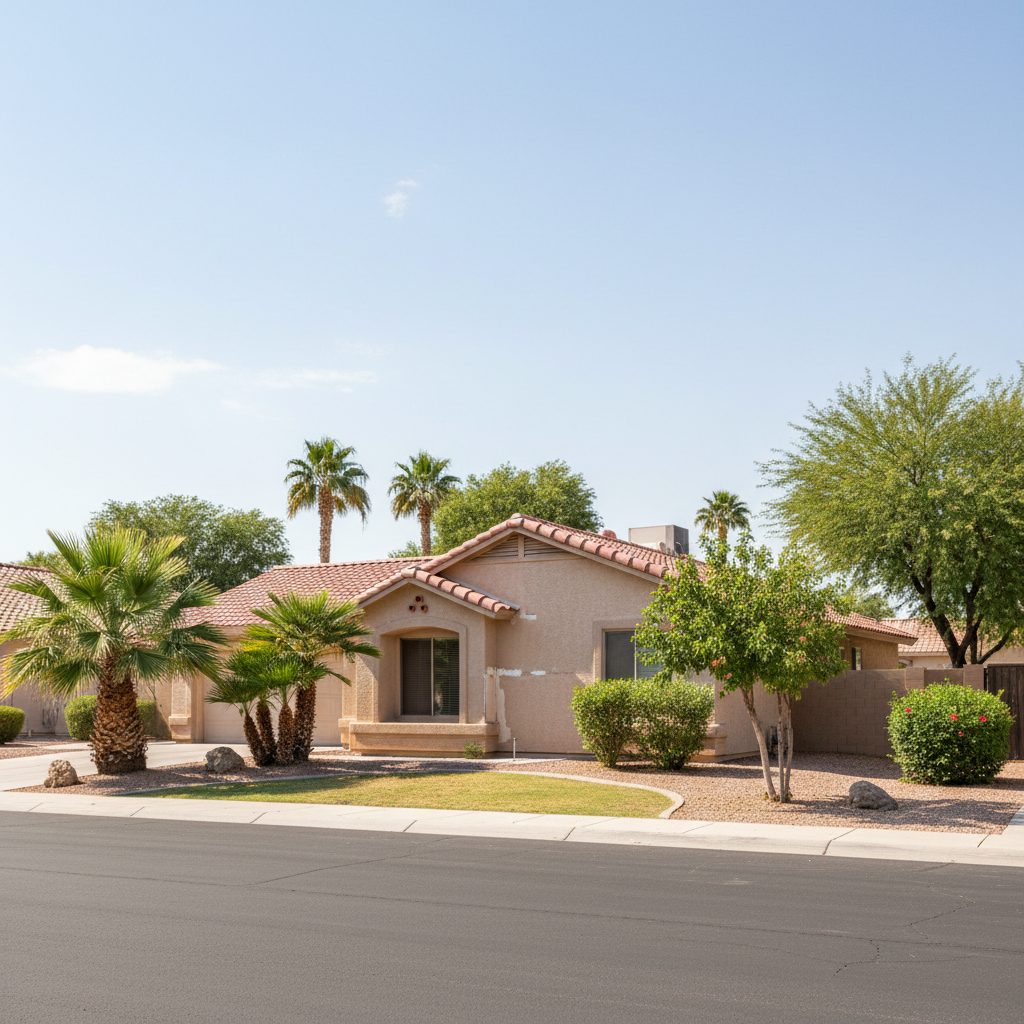 Completed stucco repair work at a residential property in Chandler, AZ