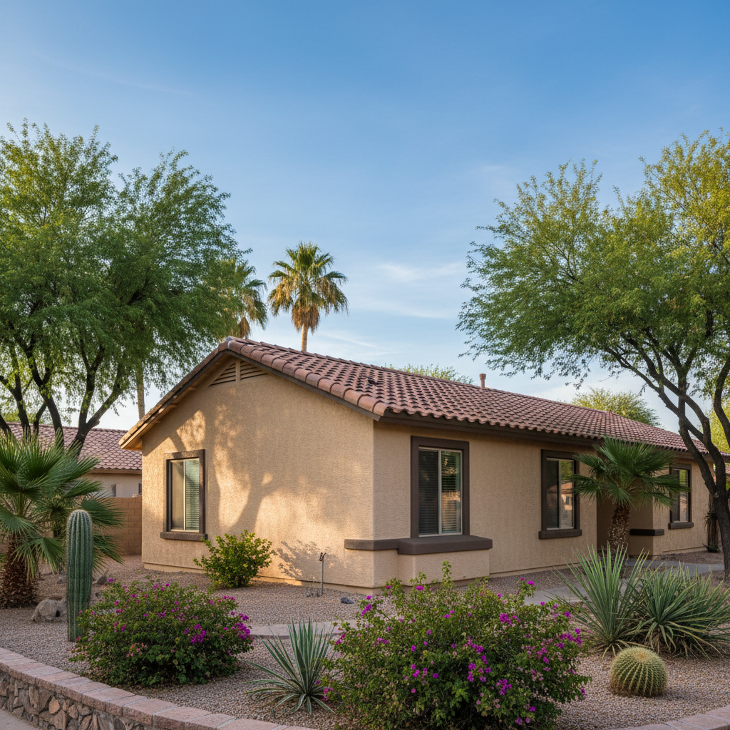 Completed stucco removal work at a residential property in Glendale, AZ
