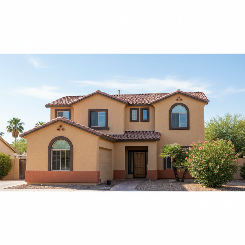 Completed stucco painting work at a residential property in Glendale, AZ
