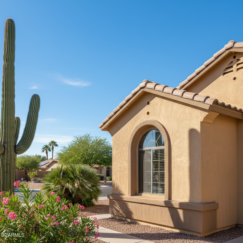 Completed residential stucco work at a residential property in Phoenix, AZ