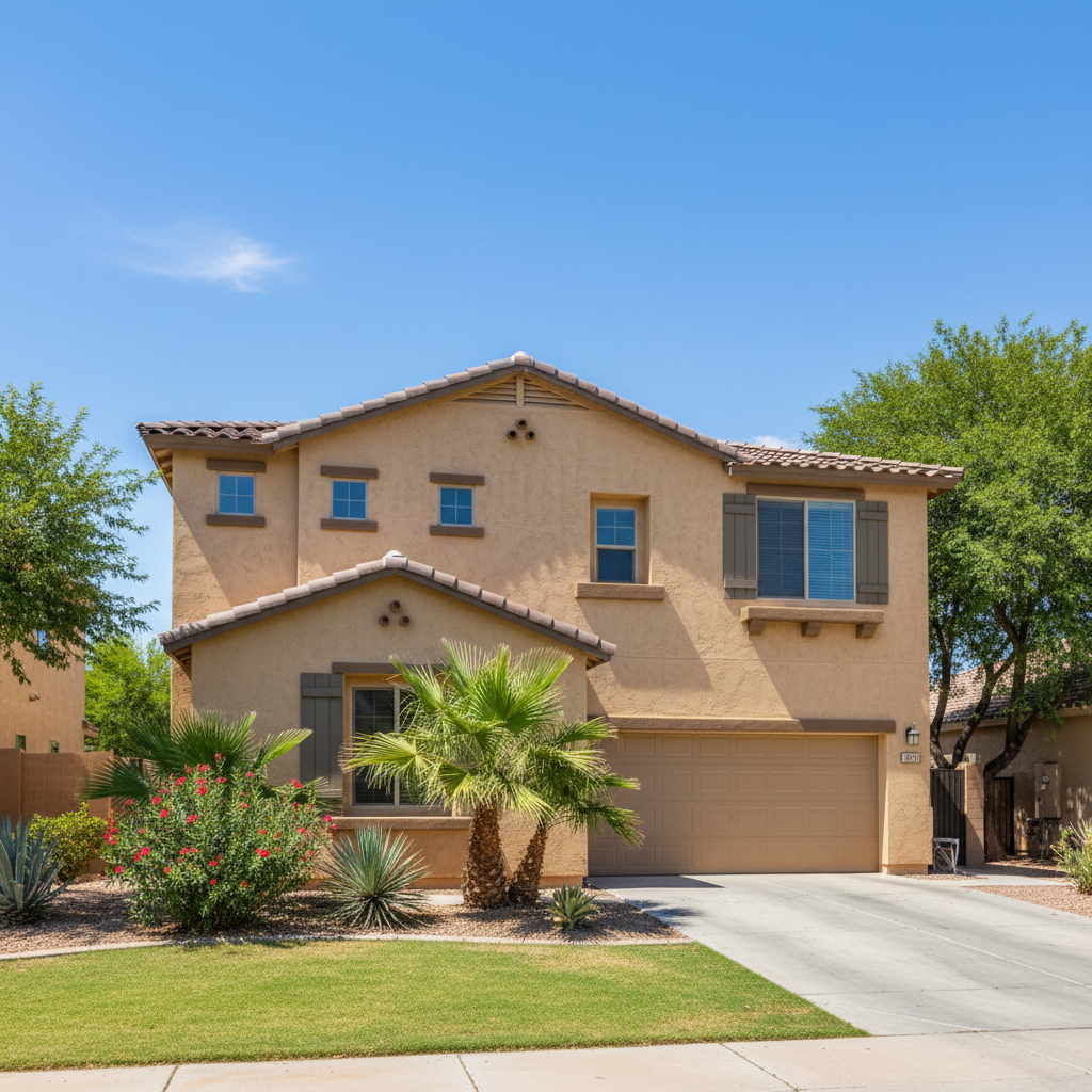 Completed commercial stucco work at a residential property in Gilbert, AZ