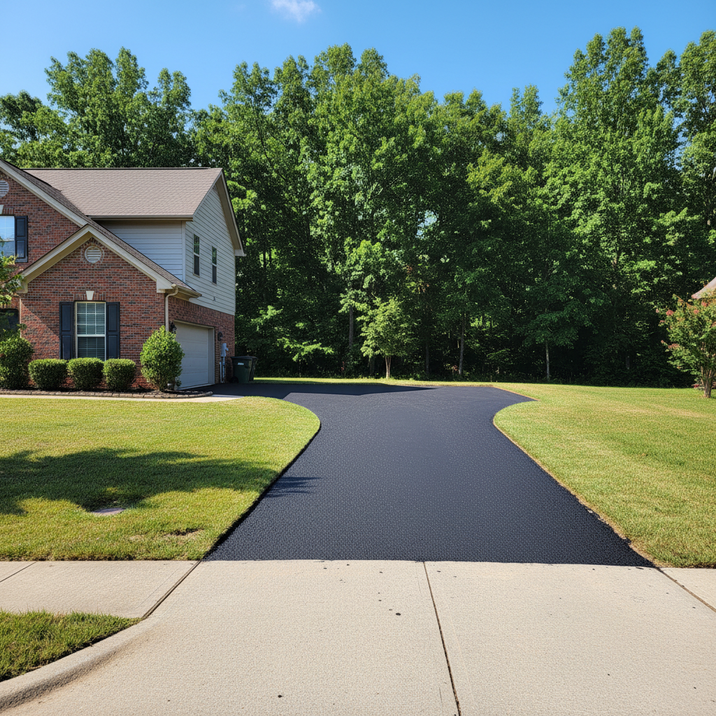Completed slurry coating work at a residential property in Springdale, AR
