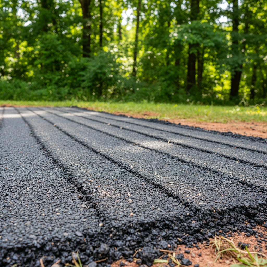 Completed asphalt milling work at a residential property in Lockesburg, AR
