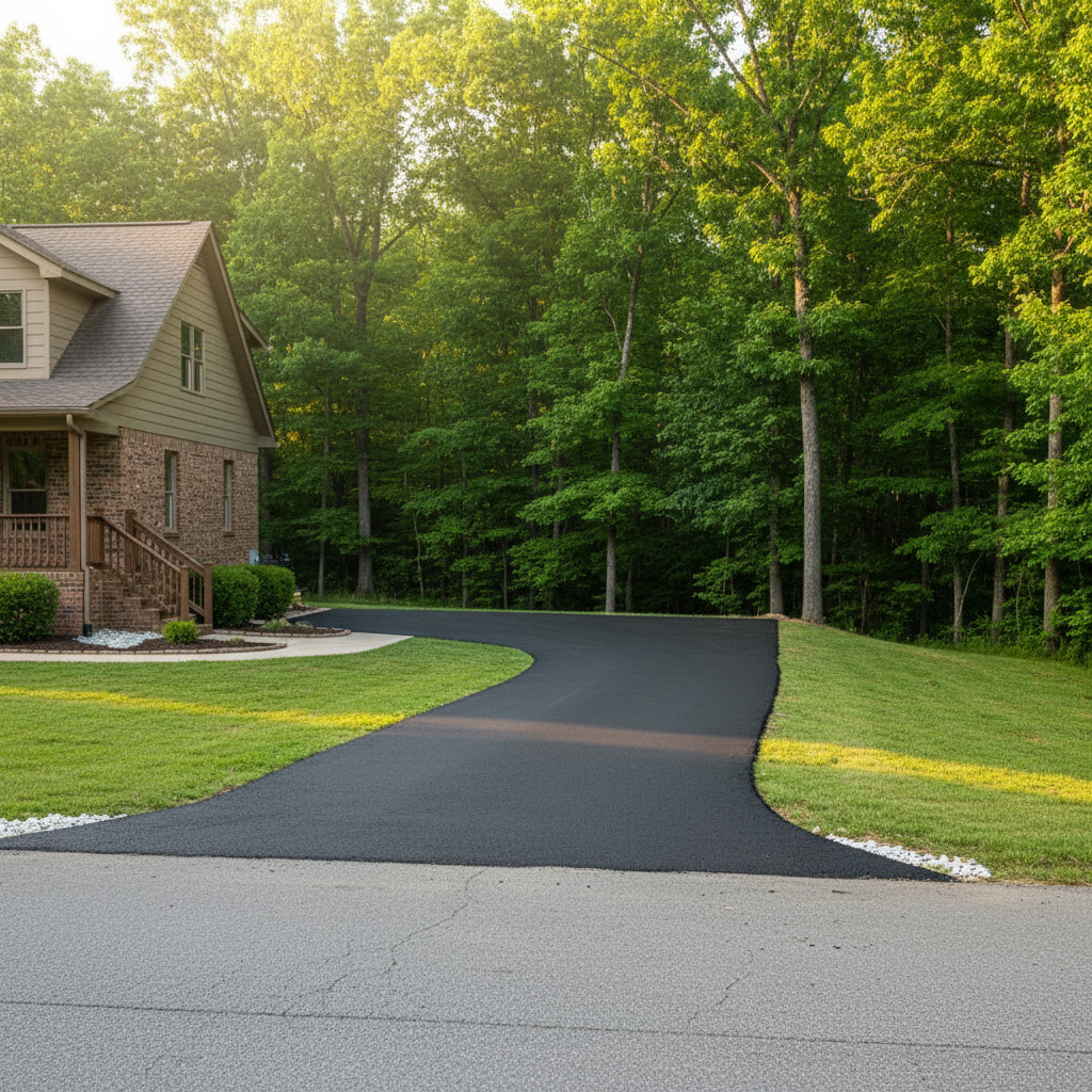 Completed residential asphalt work at a residential property in Lockesburg, AR