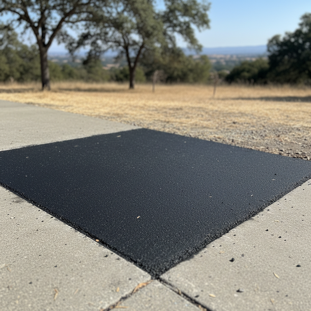 Completed asphalt patching work at a residential property in Madera, CA