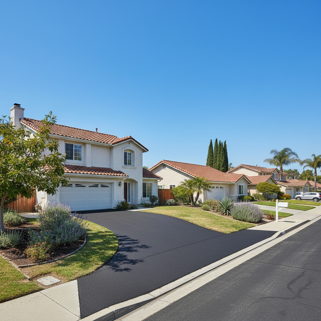 Completed commercial asphalt work at a residential property in Costa Mesa, CA