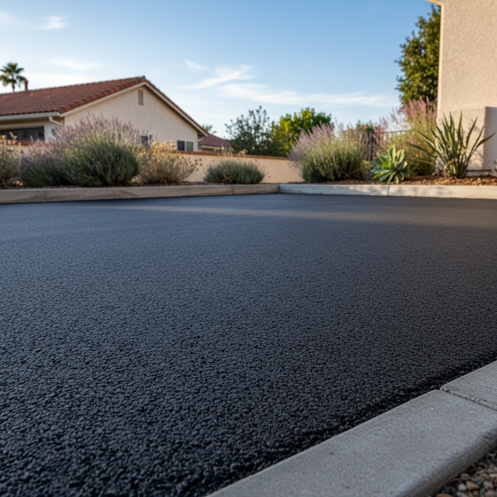 Completed parking lot paving work at a residential property in Pasadena, CA