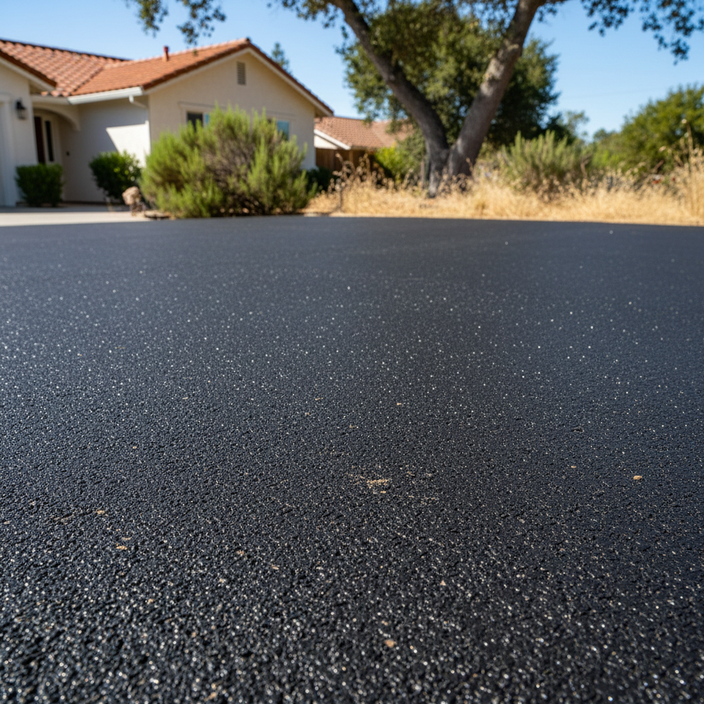 Completed asphalt paving work at a residential property in Los Altos, CA