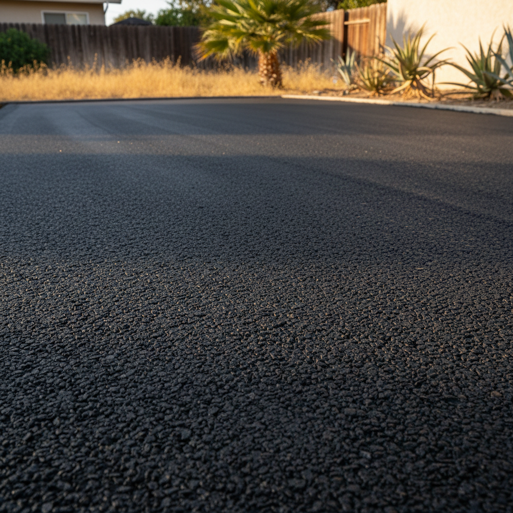 Completed driveway paving work at a residential property in National City, CA