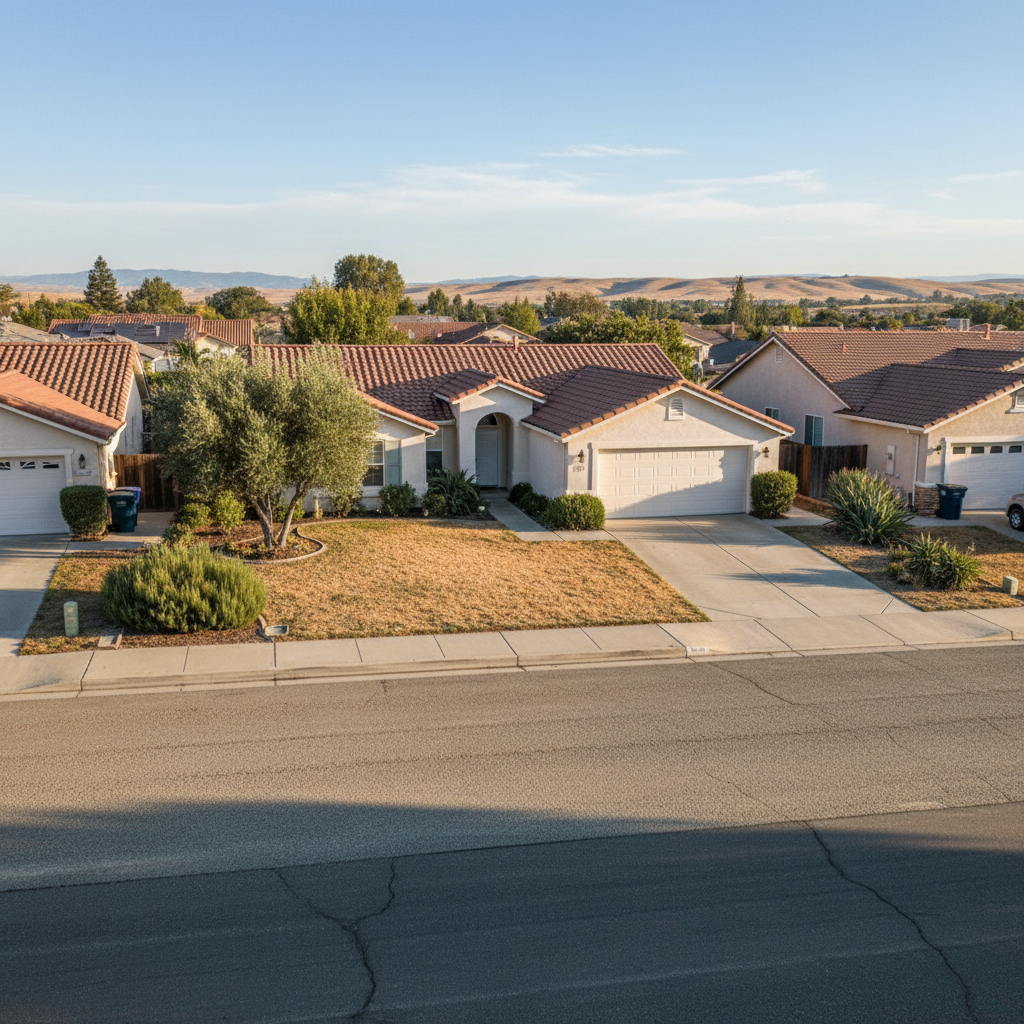 Completed asphalt milling work at a residential property in Lodi, CA