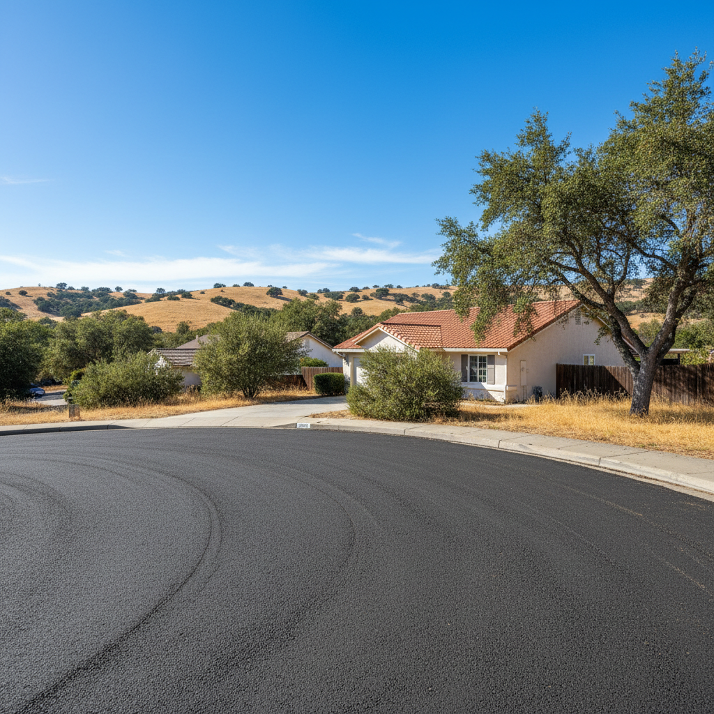 Completed asphalt milling work at a residential property in Redding, CA