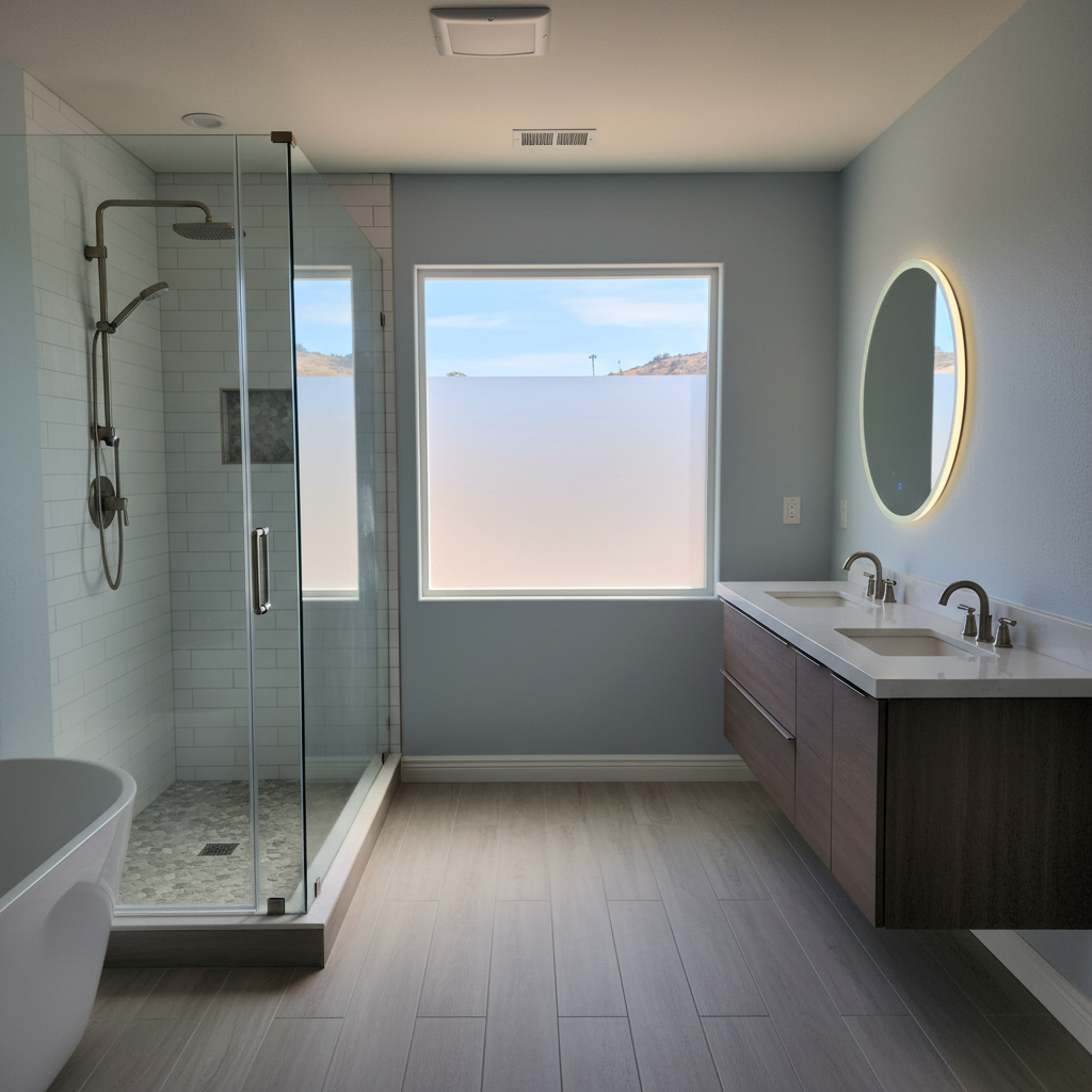 Completed bathroom modernization work at a residential property in Stevenson Ranch, CA