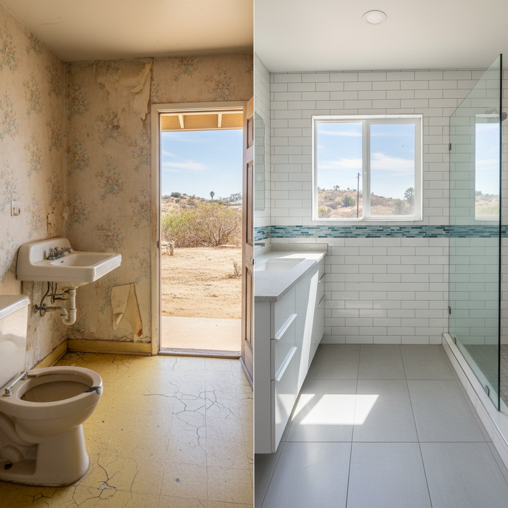Completed tile and flooring installation work at a residential property in Bell, CA