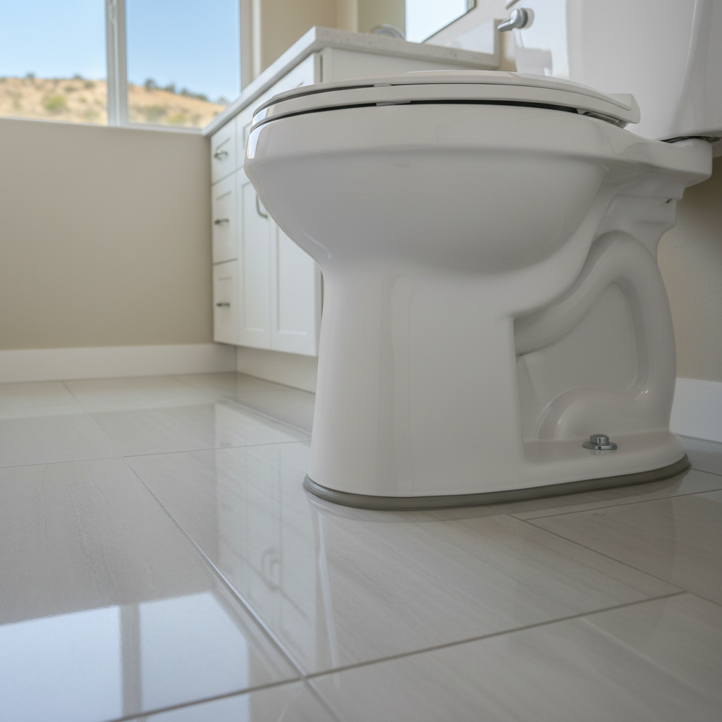 Completed toilet installation work at a residential property in Brea, CA